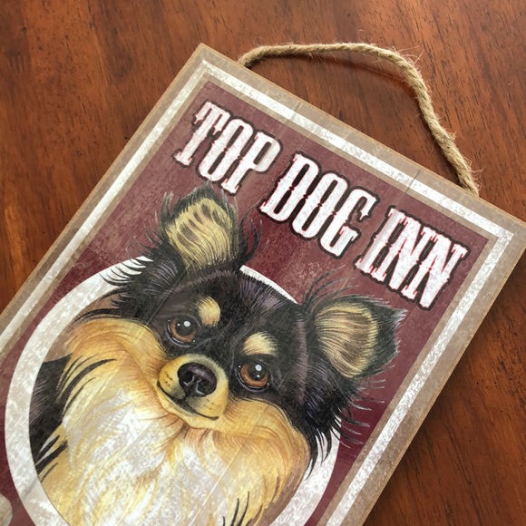 LOVE & LAUGHTER Long Coat Chihuahua Wooden Plaque Wall Decor - Picture 2 of 5